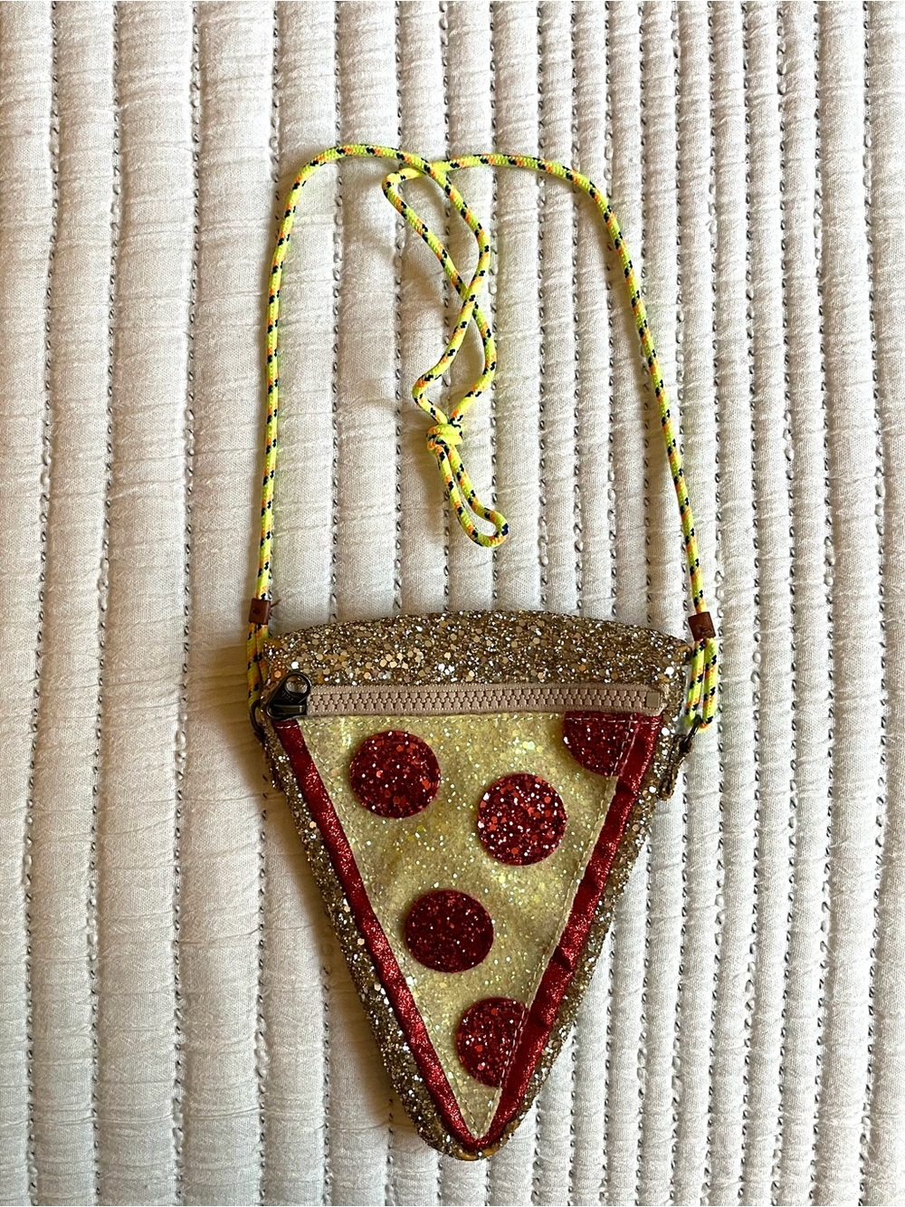 Crewcuts Glitter Pizza Slice Crossbody - Yellow & Red